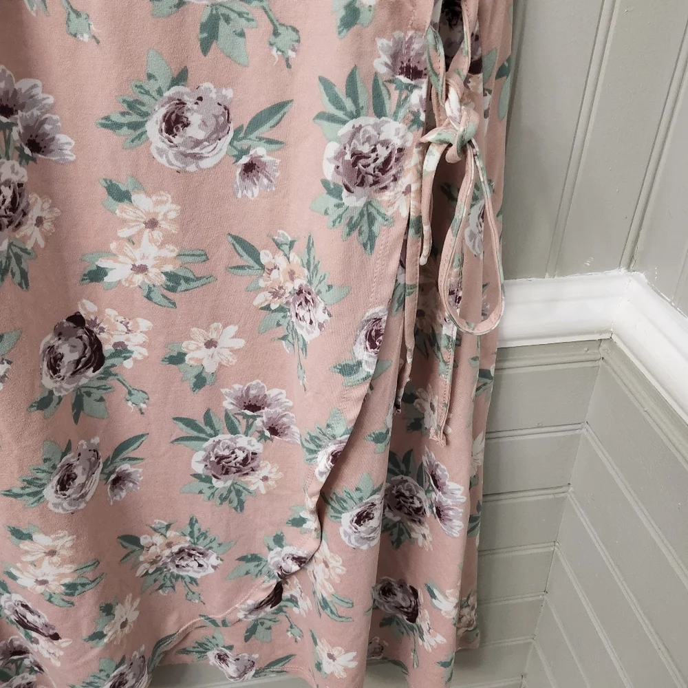 JUST BE 3X ROSE COLORED SOFT AND COMFORTABLE DRESSEIRH GRAPE AND WHITE ROSE PRIN - Picture 4 of 5
